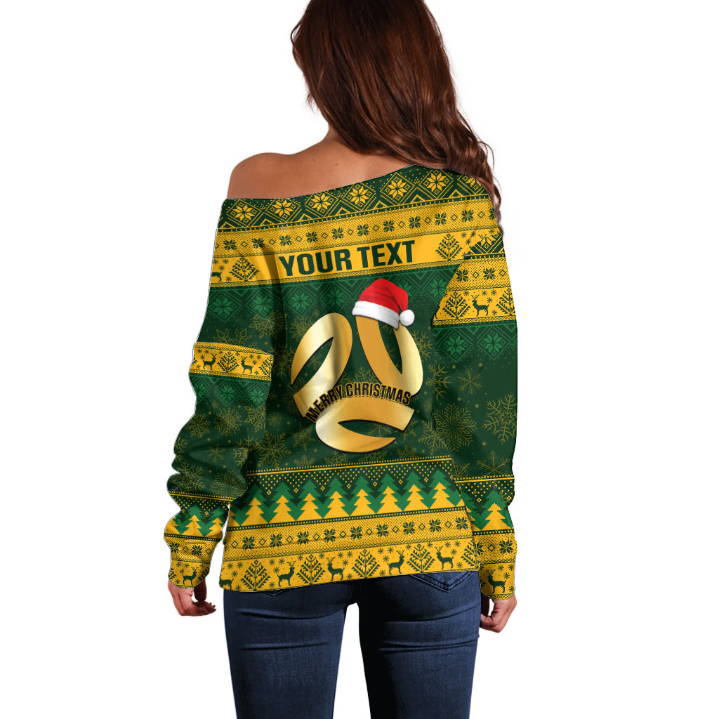 Personalised Australia Matildas Christmas Off Shoulder Sweater Merry Xmas 2023 National Color - Wonder Print Shop