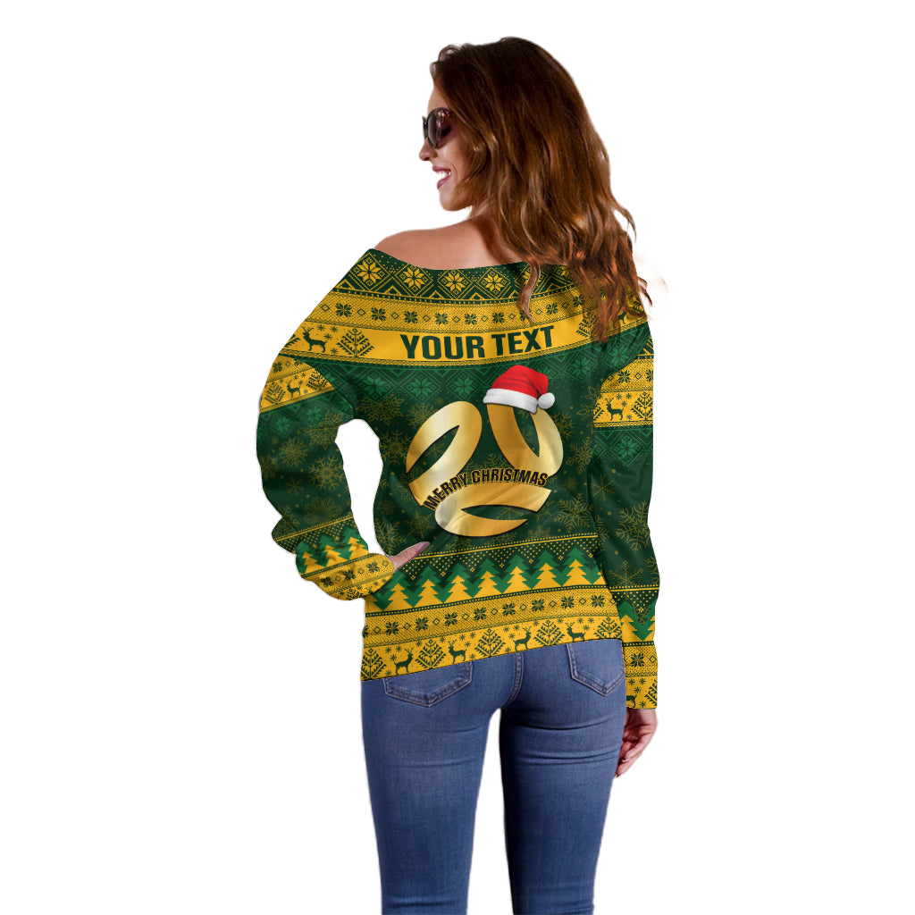 Personalised Australia Matildas Christmas Off Shoulder Sweater Merry Xmas 2023 National Color - Wonder Print Shop