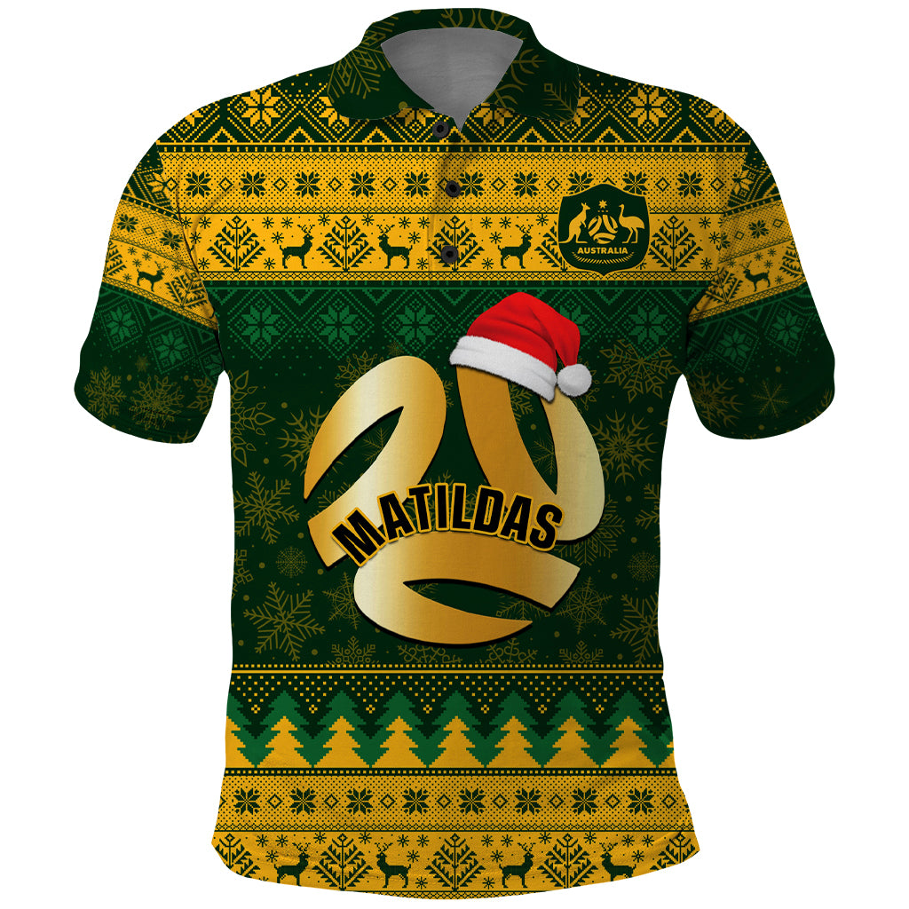 Personalised Australia Matildas Christmas Polo Shirt Merry Xmas 2023 National Color - Wonder Print Shop