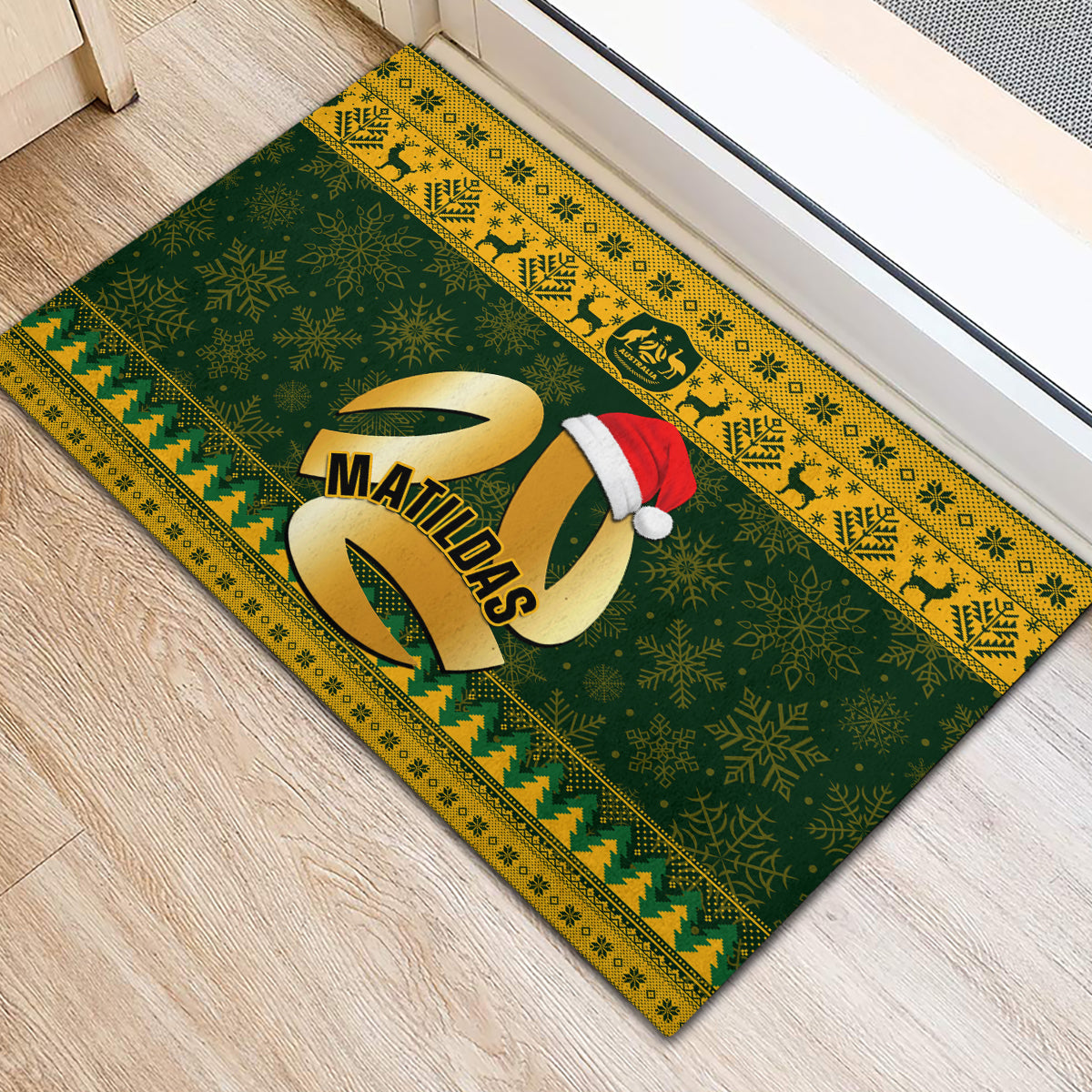 Australia Matildas Christmas Rubber Doormat Merry Xmas 2023 National Color - Wonder Print Shop