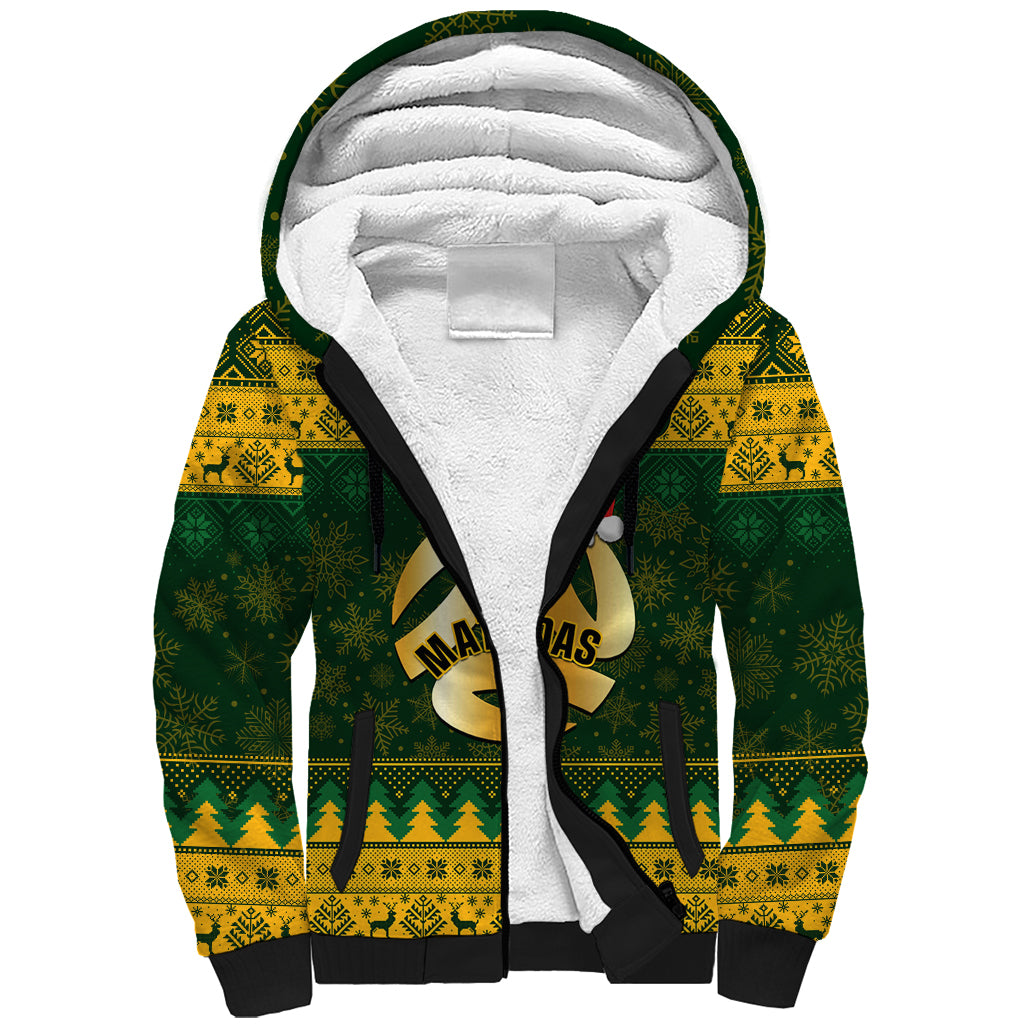 Personalised Australia Matildas Christmas Sherpa Hoodie Merry Xmas 2023 National Color - Wonder Print Shop