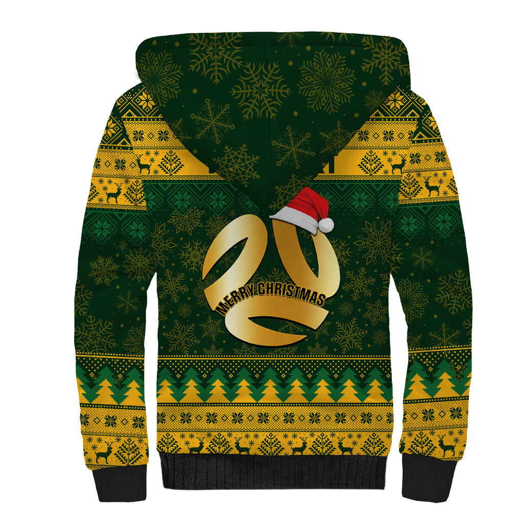 Personalised Australia Matildas Christmas Sherpa Hoodie Merry Xmas 2023 National Color - Wonder Print Shop