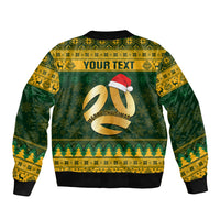 Personalised Australia Matildas Christmas Sleeve Zip Bomber Jacket Merry Xmas 2023 National Color - Wonder Print Shop