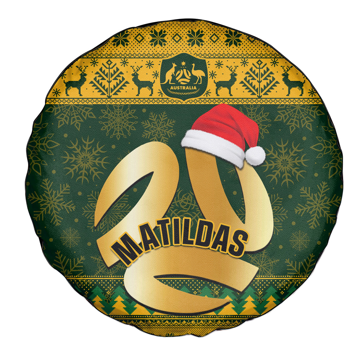 Australia Matildas Christmas Spare Tire Cover Merry Xmas 2023 National Color - Wonder Print Shop