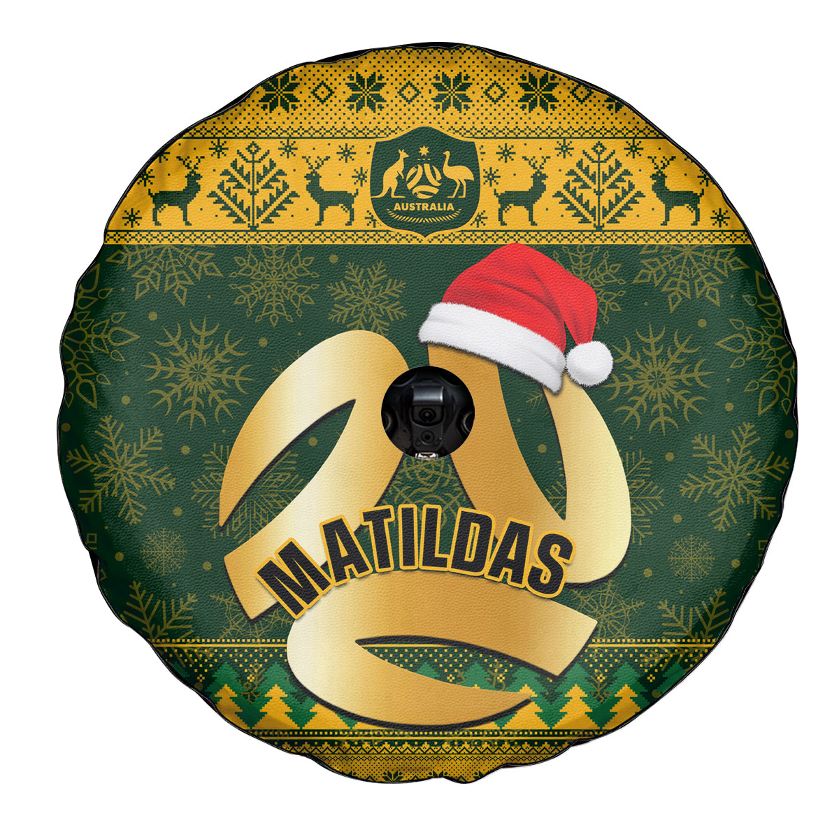 Australia Matildas Christmas Spare Tire Cover Merry Xmas 2023 National Color - Wonder Print Shop