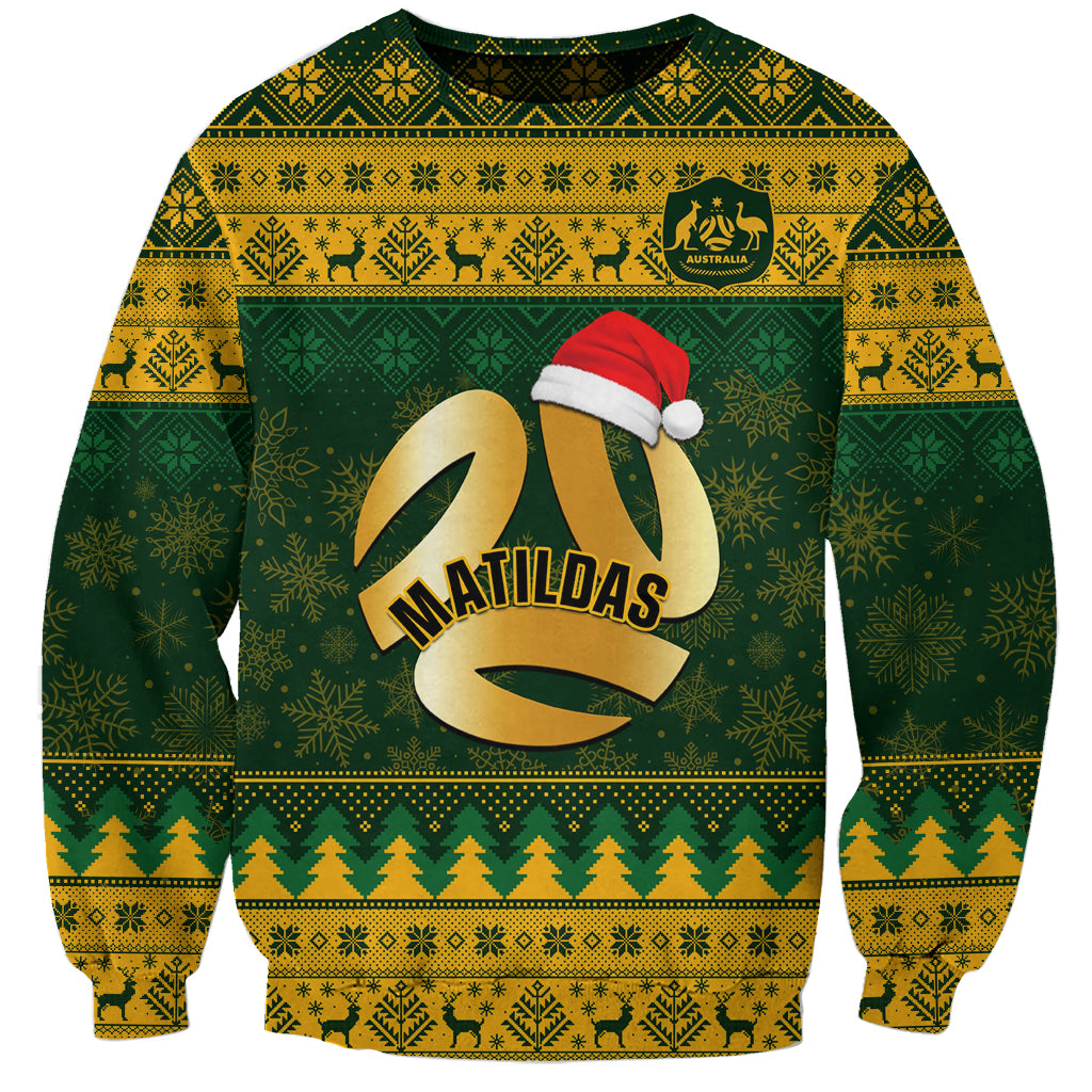 Personalised Australia Matildas Christmas Sweatshirt Merry Xmas 2023 National Color - Wonder Print Shop