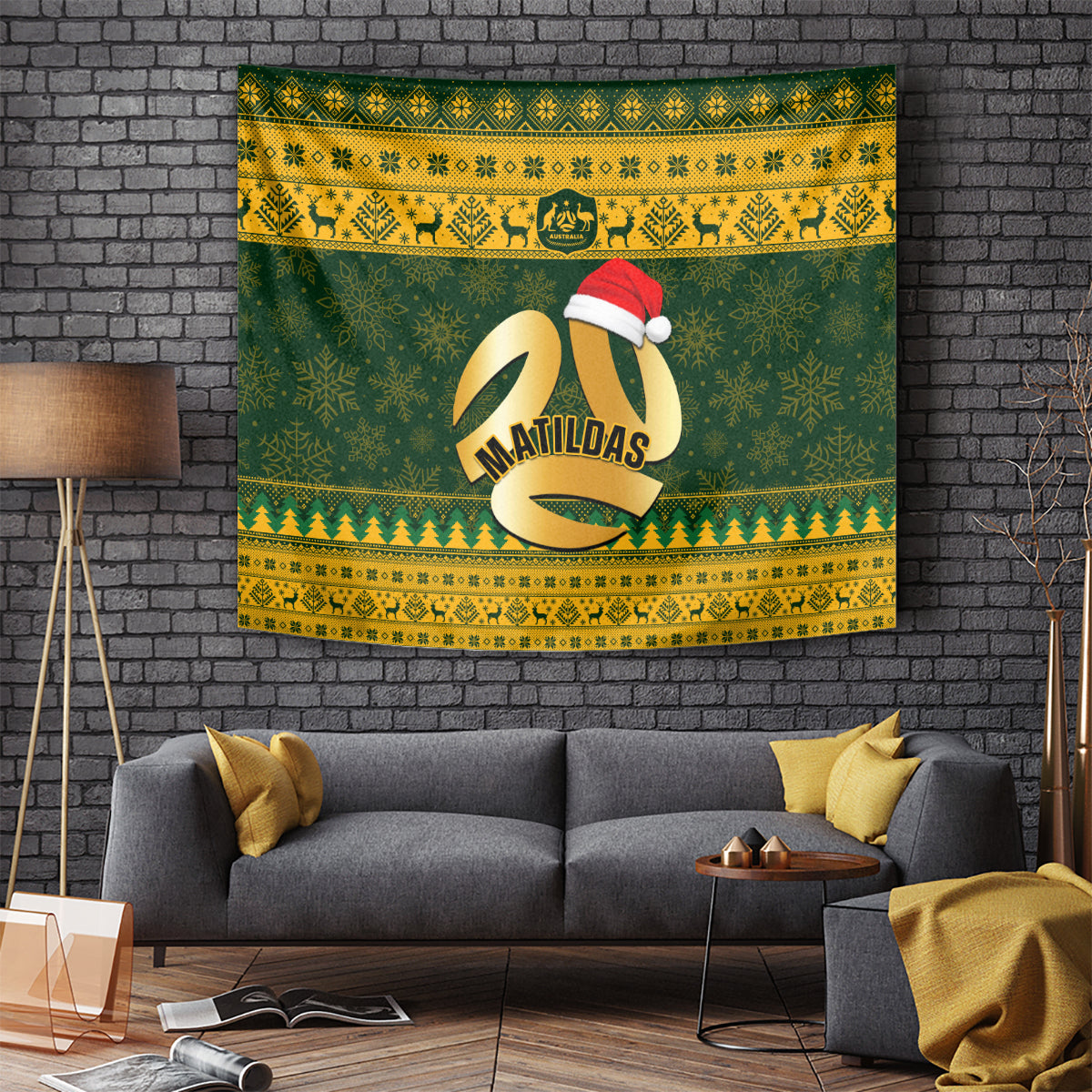 Australia Matildas Christmas Tapestry Merry Xmas 2023 National Color - Wonder Print Shop