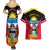 Personalised Antigua And Barbuda Independence Day Couples Matching Summer Maxi Dress and Hawaiian Shirt 42nd Anniversary Flag Style - Wonder Print Shop
