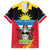Personalised Antigua And Barbuda Independence Day Family Matching Short Sleeve Bodycon Dress and Hawaiian Shirt 42nd Anniversary Flag Style LT14