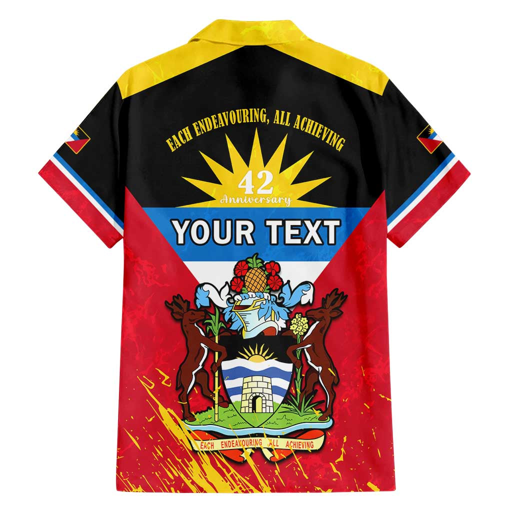 Personalised Antigua And Barbuda Independence Day Family Matching Short Sleeve Bodycon Dress and Hawaiian Shirt 42nd Anniversary Flag Style LT14