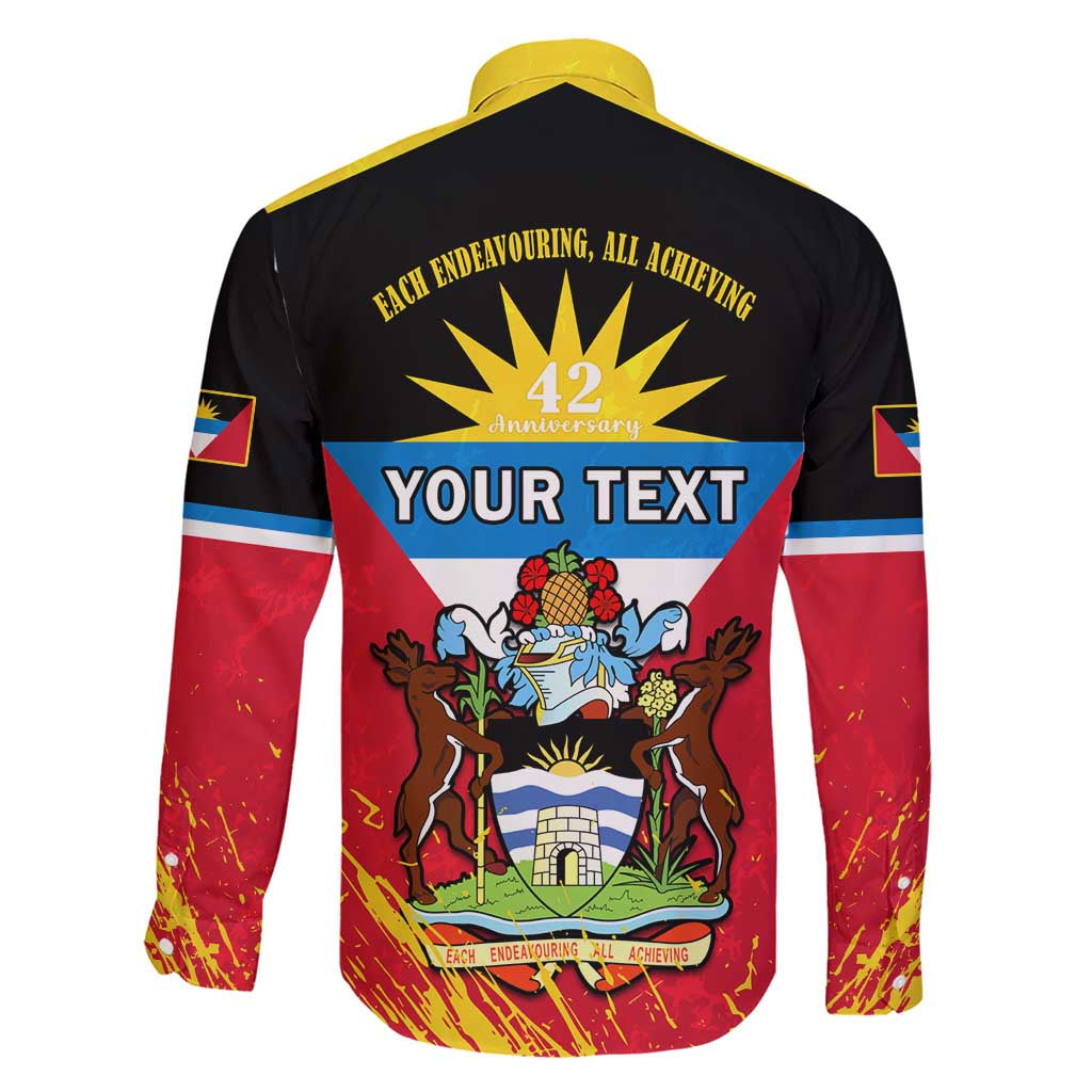 Personalised Antigua And Barbuda Independence Day Family Matching Short Sleeve Bodycon Dress and Hawaiian Shirt 42nd Anniversary Flag Style LT14