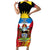 Personalised Antigua And Barbuda Independence Day Family Matching Short Sleeve Bodycon Dress and Hawaiian Shirt 42nd Anniversary Flag Style LT14