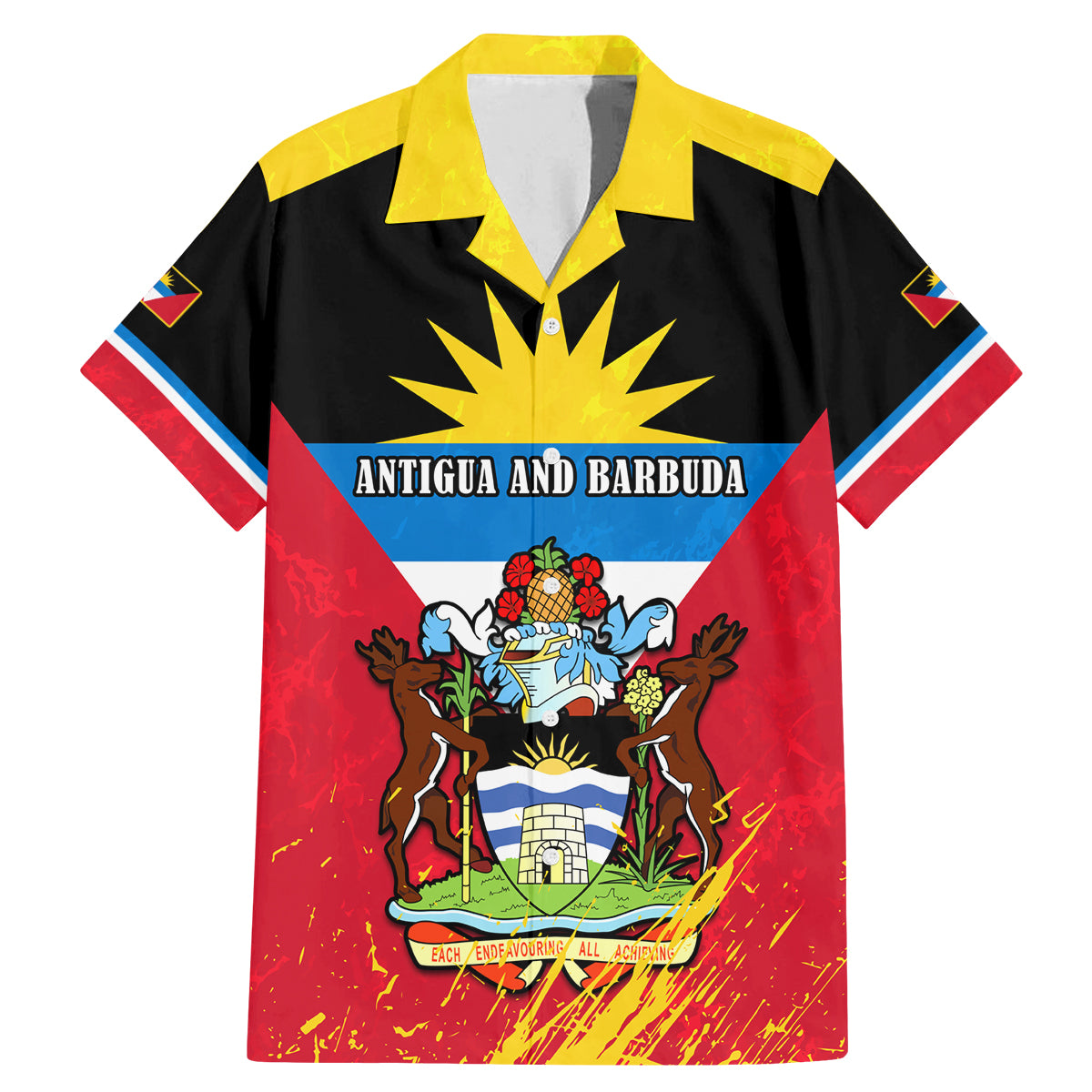 Personalised Antigua And Barbuda Independence Day Family Matching Mermaid Dress and Hawaiian Shirt 42nd Anniversary Flag Style - Wonder Print Shop