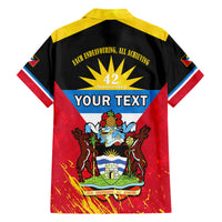 Personalised Antigua And Barbuda Independence Day Family Matching Summer Maxi Dress and Hawaiian Shirt 42nd Anniversary Flag Style - Wonder Print Shop