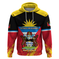Personalised Antigua And Barbuda Independence Day Hoodie 42nd Anniversary Flag Style - Wonder Print Shop