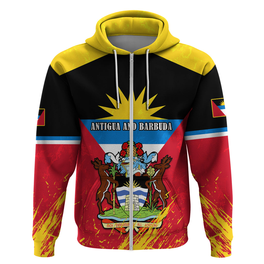 Personalised Antigua And Barbuda Independence Day Hoodie 42nd Anniversary Flag Style - Wonder Print Shop