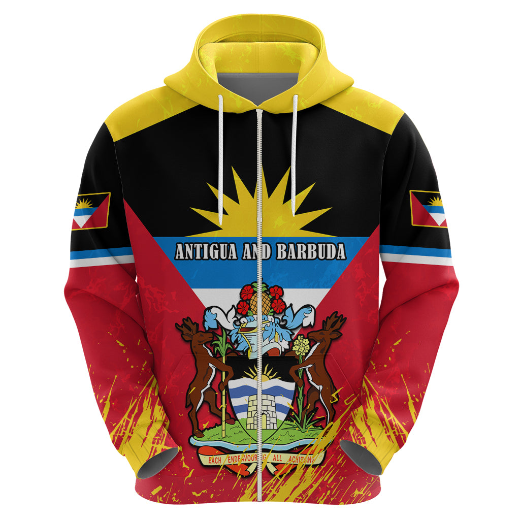 Personalised Antigua And Barbuda Independence Day Hoodie 42nd Anniversary Flag Style - Wonder Print Shop