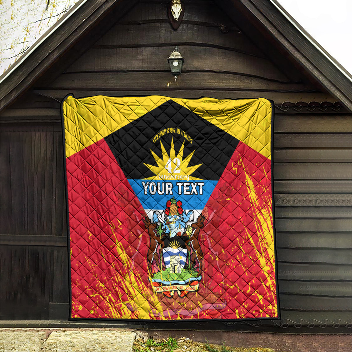 Personalised Antigua And Barbuda Independence Day Quilt 42nd Anniversary Flag Style - Wonder Print Shop