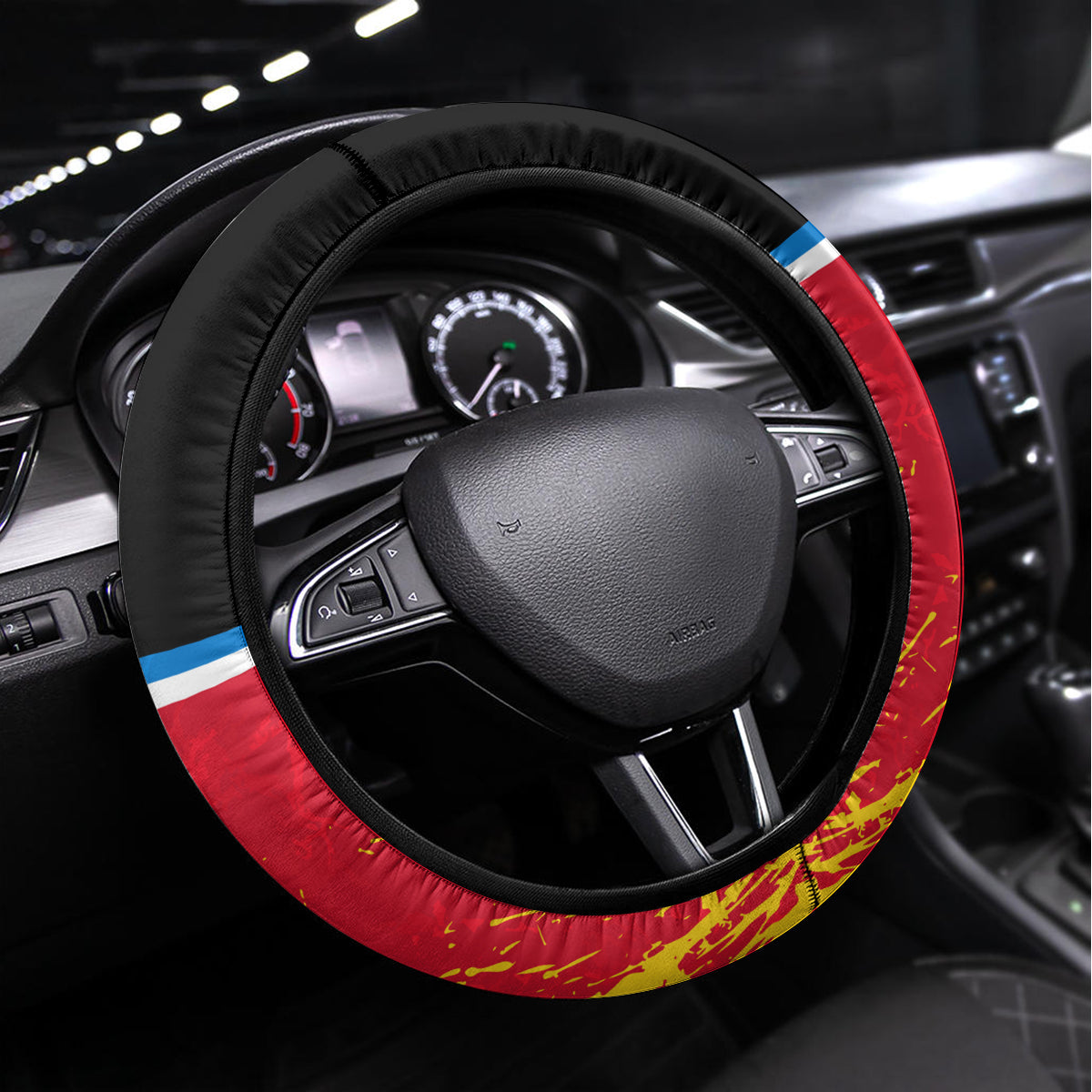 Antigua And Barbuda Independence Day Steering Wheel Cover 42nd Anniversary Flag Style