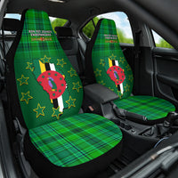 Dominica Independence Day Car Seat Cover Dominik Sisserou Parrot With Madras Pattern - Wonder Print Shop