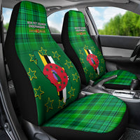 Dominica Independence Day Car Seat Cover Dominik Sisserou Parrot With Madras Pattern - Wonder Print Shop