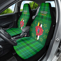 Dominica Independence Day Car Seat Cover Dominik Sisserou Parrot With Madras Pattern - Wonder Print Shop