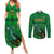 Dominica Independence Day Couples Matching Summer Maxi Dress and Long Sleeve Button Shirts Dominik Sisserou Parrot With Madras Pattern - Wonder Print Shop
