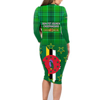 Dominica Independence Day Family Matching Long Sleeve Bodycon Dress and Hawaiian Shirt Dominik Sisserou Parrot With Madras Pattern - Wonder Print Shop