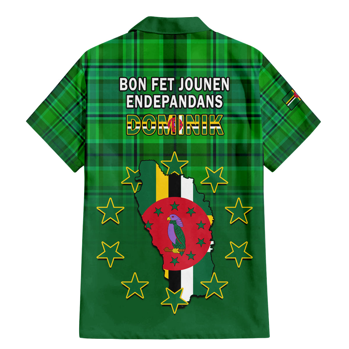 Dominica Independence Day Family Matching Mermaid Dress and Hawaiian Shirt Dominik Sisserou Parrot With Madras Pattern - Wonder Print Shop