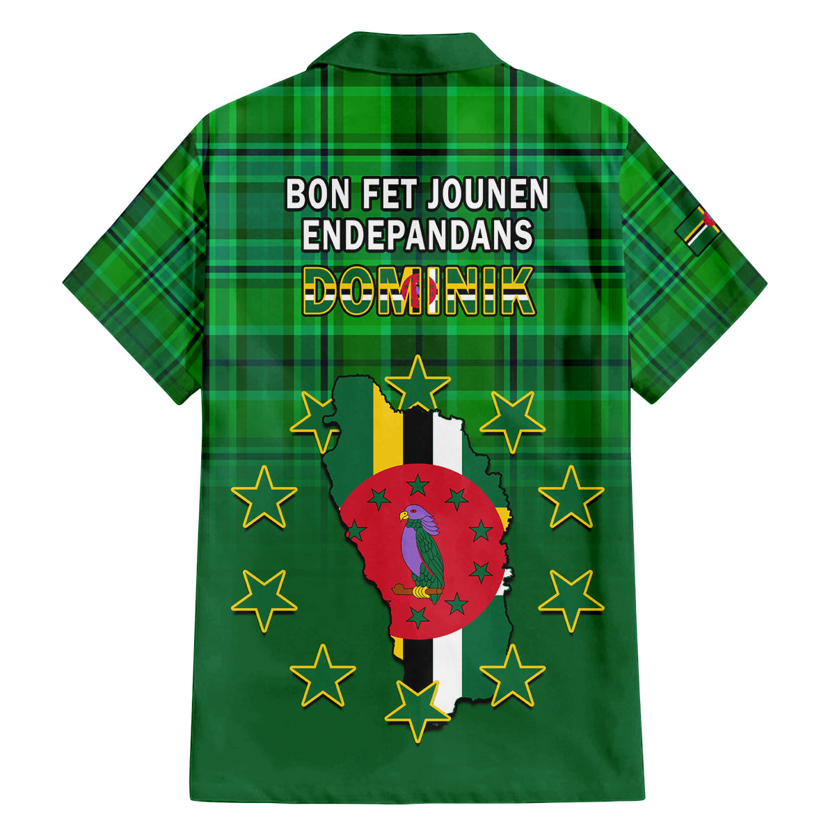 Dominica Independence Day Family Matching Puletasi Dress and Hawaiian Shirt Dominik Sisserou Parrot With Madras Pattern - Wonder Print Shop