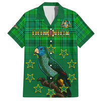 Dominica Independence Day Family Matching Short Sleeve Bodycon Dress and Hawaiian Shirt Dominik Sisserou Parrot With Madras Pattern - Wonder Print Shop