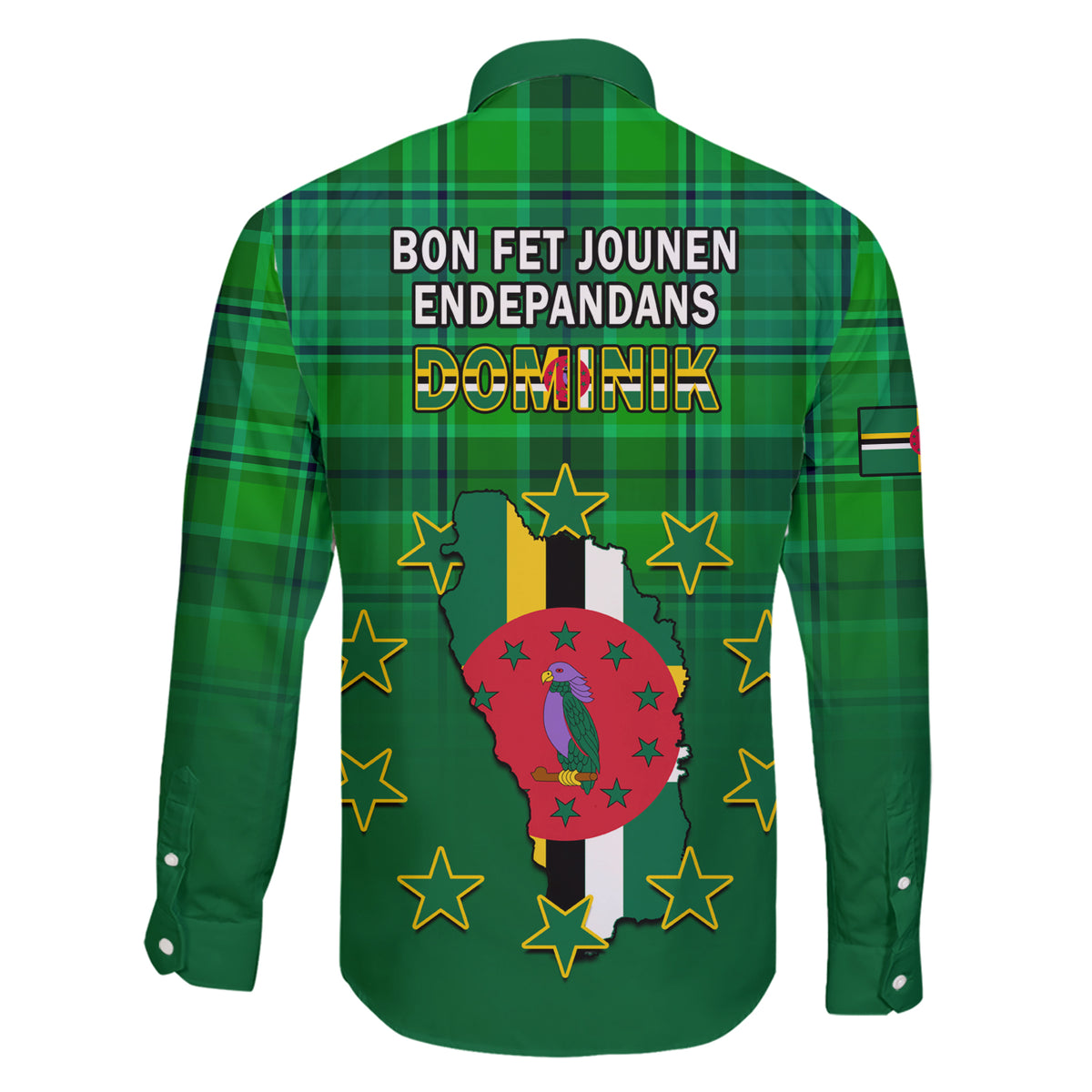 Dominica Independence Day Family Matching Short Sleeve Bodycon Dress and Hawaiian Shirt Dominik Sisserou Parrot With Madras Pattern - Wonder Print Shop