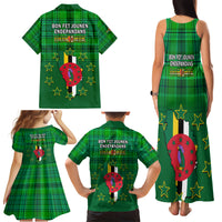 Dominica Independence Day Family Matching Tank Maxi Dress and Hawaiian Shirt Dominik Sisserou Parrot With Madras Pattern - Wonder Print Shop