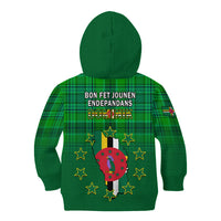 Dominica Independence Day Kid Hoodie Dominik Sisserou Parrot With Madras Pattern - Wonder Print Shop