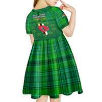 Dominica Independence Day Kid Short Sleeve Dress Dominik Sisserou Parrot With Madras Pattern - Wonder Print Shop