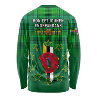 Dominica Independence Day Long Sleeve Shirt Dominik Sisserou Parrot With Madras Pattern - Wonder Print Shop
