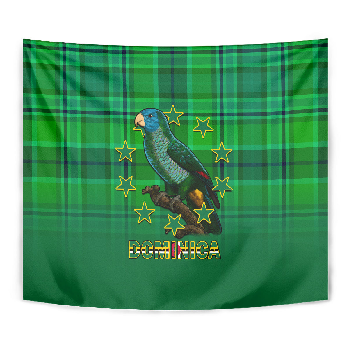 Dominica Independence Day Tapestry Dominik Sisserou Parrot With Madras Pattern - Wonder Print Shop