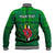 Personalised Dominica Independence Day Baseball Jacket Dominik Sisserou Parrot With Madras Pattern - Wonder Print Shop