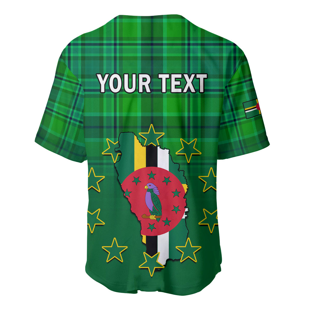 Personalised Dominica Independence Day Baseball Jersey Dominik Sisserou Parrot With Madras Pattern - Wonder Print Shop