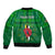 Personalised Dominica Independence Day Bomber Jacket Dominik Sisserou Parrot With Madras Pattern - Wonder Print Shop