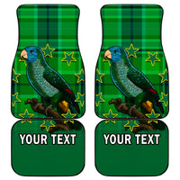 Personalised Dominica Independence Day Car Mats Dominik Sisserou Parrot With Madras Pattern - Wonder Print Shop