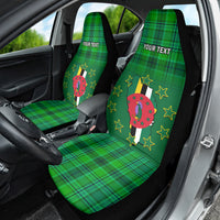 Personalised Personalised Dominica Independence Day Car Seat Cover Dominik Sisserou Parrot With Madras Pattern - Wonder Print Shop