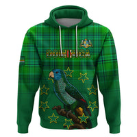 Personalised Dominica Independence Day Hoodie Dominik Sisserou Parrot With Madras Pattern - Wonder Print Shop