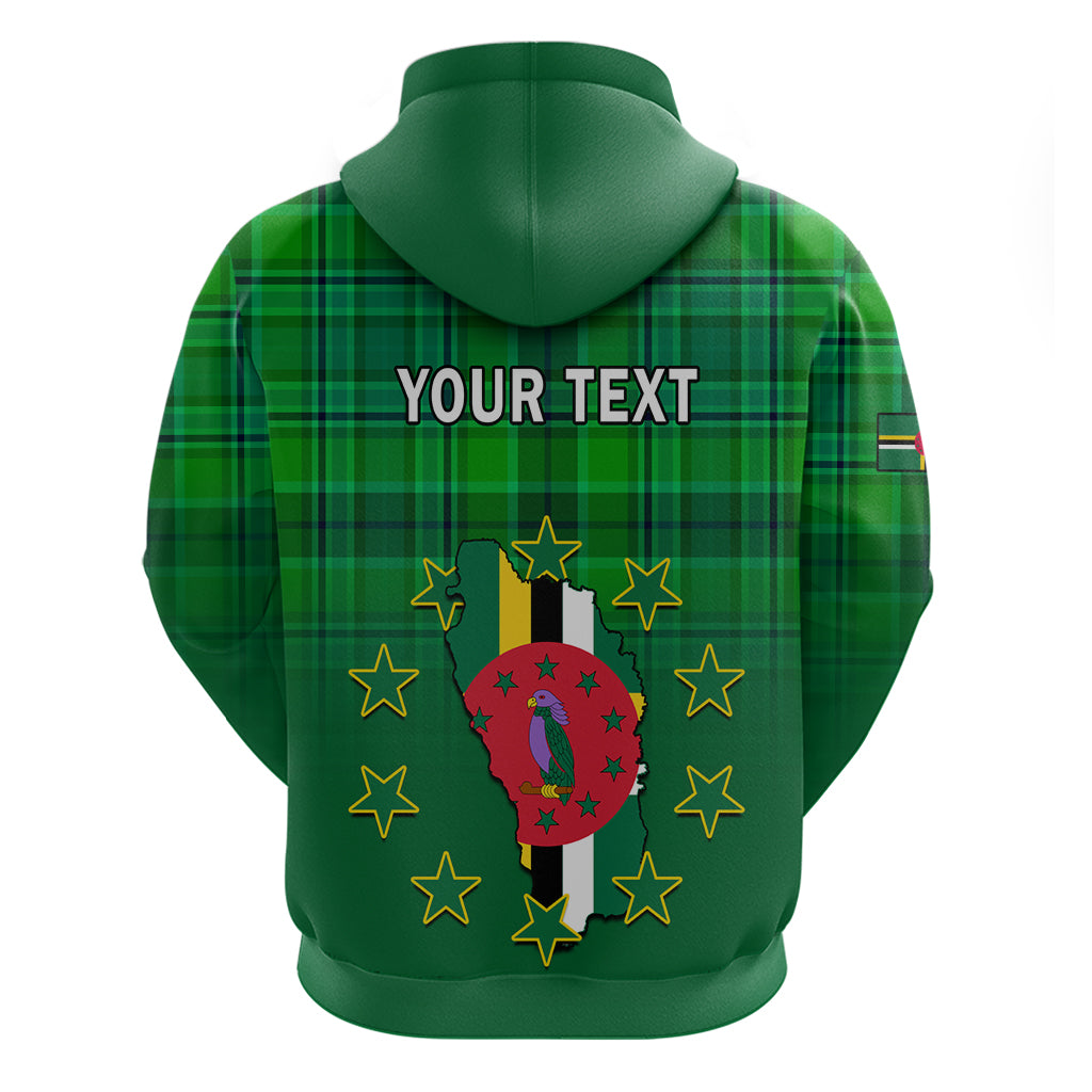 Personalised Dominica Independence Day Hoodie Dominik Sisserou Parrot With Madras Pattern - Wonder Print Shop