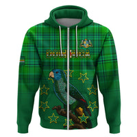 Personalised Dominica Independence Day Hoodie Dominik Sisserou Parrot With Madras Pattern - Wonder Print Shop