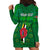 Personalised Dominica Independence Day Hoodie Dress Dominik Sisserou Parrot With Madras Pattern - Wonder Print Shop