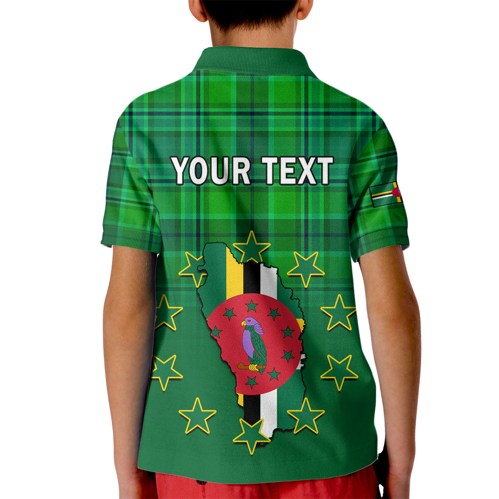 Personalised Dominica Independence Day Kid Polo Shirt Dominik Sisserou Parrot With Madras Pattern - Wonder Print Shop