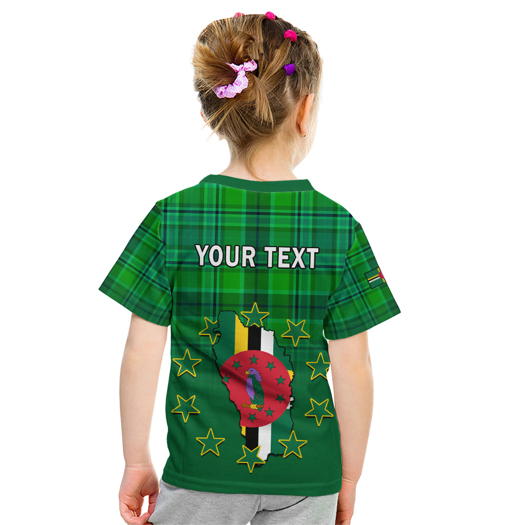 Personalised Dominica Independence Day Kid T Shirt Dominik Sisserou Parrot With Madras Pattern - Wonder Print Shop