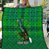 Personalised Dominica Independence Day Quilt Dominik Sisserou Parrot With Madras Pattern - Wonder Print Shop