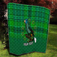Personalised Dominica Independence Day Quilt Dominik Sisserou Parrot With Madras Pattern - Wonder Print Shop